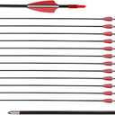 LWANO 28" Fiberglass Arrows - Archery Practice Target Arrows with Blunt Tips Durable Shaft for Youth Kids Children Beginners on Recurve&Long Bows(Pack of 12) (Red)