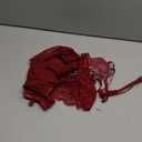 Lilosy Sexy Stocking Rhinestones Heart Garter Underwire Floral Mesh lace Sheer Babydoll Lingerie Teddy Bodysuit Skirt Set (Large, Burgundy Red)