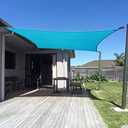 SUNNY GUARD 12' x 16' Turquoise Blue Rectangle Sun Shade Sail UV Block for Outdoor Patio Garden 