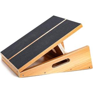 StrongTek Professional Wooden Slant Board, Adjustable Incline Board, and Calf Stretcher, Stretch Board - Extra Side-Handle Design for Portability, Full-Coverage