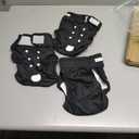 Wegreeco Cat Diapers, Cat Diapers for Male Female Cats Spraying Incontinence, Reusable Adjustable Highly Absorbent (3 Pack, Large) (Black)