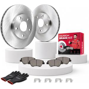 HUSCH Brake Kit Ceramic Brake Pads and Brake Rotors Fit for Nissan