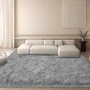 6x9 Area Rugs Living Room,Gray Large Plush Fluffy Bedroom Carpet,Non-Slip Upgraded Indoor Thick Soft Rug,Modern Plush Carpet Suitable for Kids Home Decor Aesthetics Dorm.
