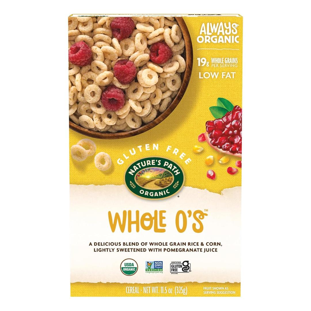 Nature's Path Organic Whole O's Cereal, 11.5 oz (Pack of 1), Crunchy Whole Grain Rings, Gluten Free (EXP 02/16/27)