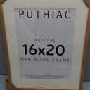 puthiac 16x20 Solid Oak Wood Picture Frame, Fits 12x16 with Mat or 16x20 Without Mat, Wall Display Only, Vertical or Horizontal, Plexi Front, 1 Pack, Natural Oak