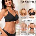 Vertvie Womens Seamless Jelly Bras No Underwire Comfort Push Up Bras Buttery Soft Wireless Bralette Full Coverage Sports Bra (Black, L)