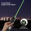 Green Laser Pointer, Rechargeable with Star Cap and Pocket Clip | Single-dot and star patterns, Type-C charging, wrist strap, for Outdoor, Astronomy, Construction, Hiking