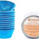 Gifbera Blue Foil Cupcake Liners Standard Muffin Wrappers for Baking, 200-Count