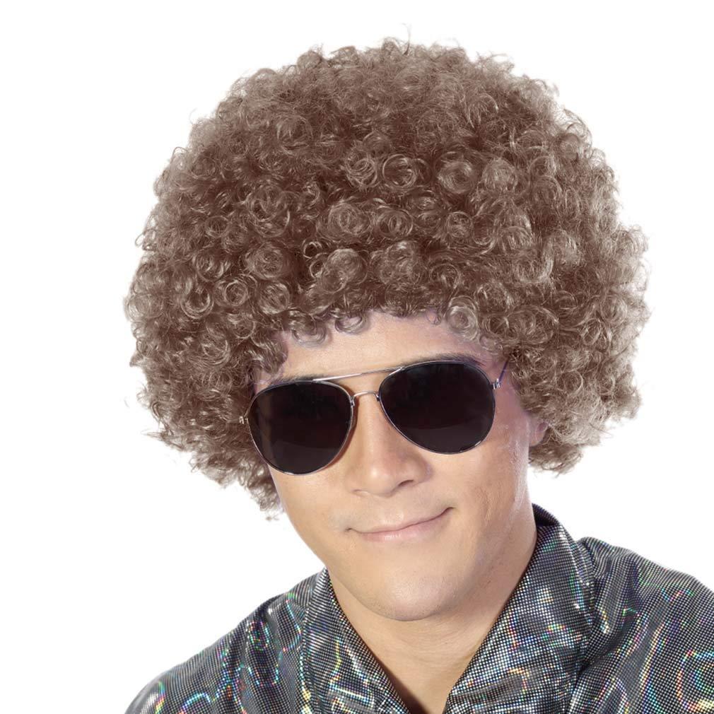 FREE BEAUTY Fluffy Afro Synthetic Clown Wig for Men Women Cosplay Anime Party Christmas Halloween Fancy Funny Wigs (Brown)