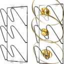 2 Pack Pot Lid Organizer Rack, 6-Tier Pots and Pans Lid Holder Organizer inside Cabinet or Wall/Door, No-Drill Adhesive Mount for Kitchen Storage (Black)