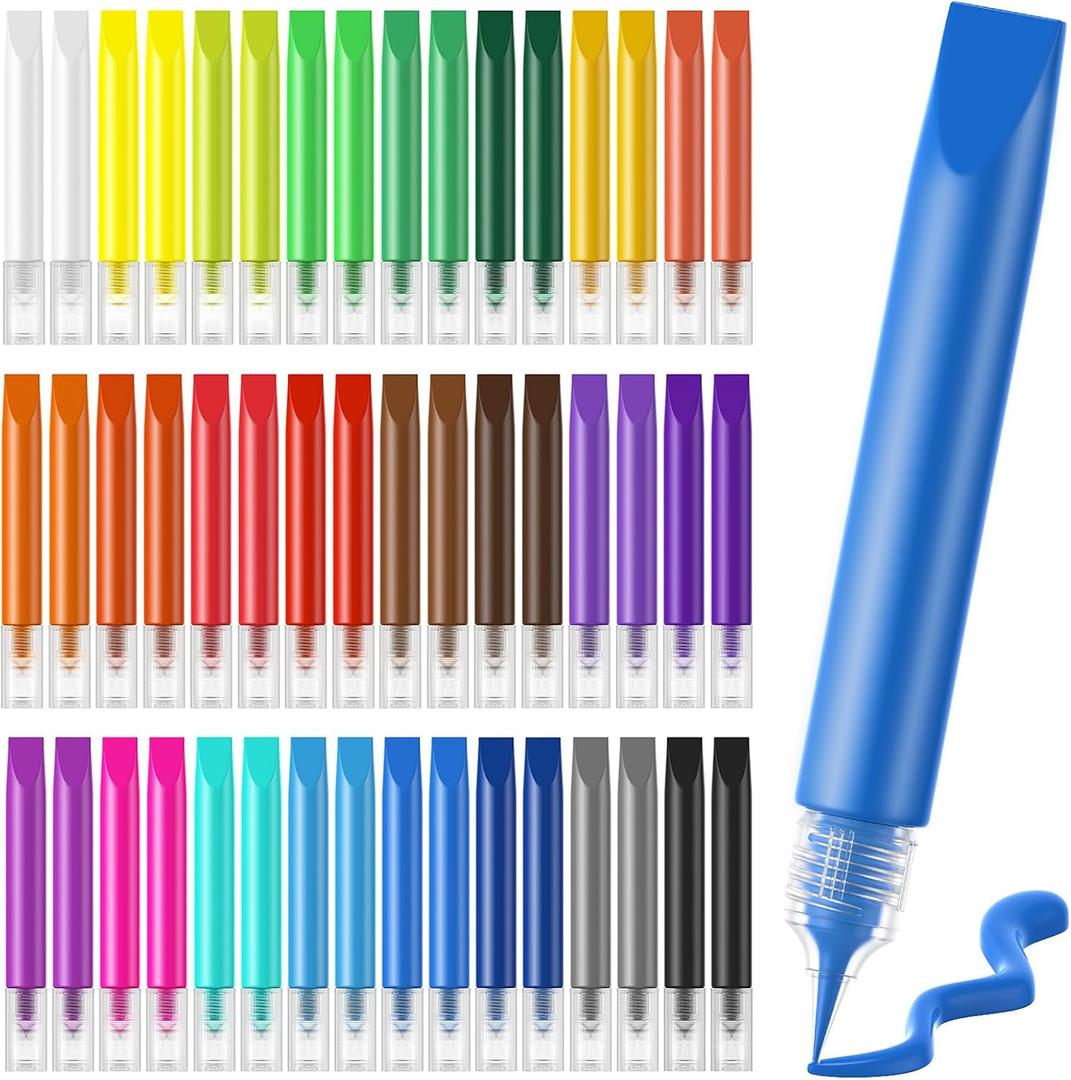 48 Pcs Suncatcher Paint Pens for Kids Stained Glass Pigment Window Art Pens Suncatcher Paint Crafts Sets for Kids(10ML Each,24 Colors)