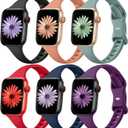 Lerobo 6 Pack Compatible with Apple Watch Band 38mm 40mm 44mm 42mm 41mm 45mm 46mm 49mm Women Men, Thin Soft Replacement Sport Strap for iWatch Apple Watch Series 11 10 9 8 7 6 5 4 3 SE Uitra 3 2 1 (Light Purple/Black/Pine Green/Red/Blue/Brown)