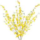 CISDUEO 3 Pcs Artificial Forsythia Flower Branches Artificial Flowers Yellow Silk Long Stem 39.4 Inch Fake Jasmine Spring Flowers Artificial Orchids for Wedding Floral Arrangement Party Table Decor