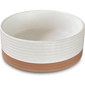 Mora Ceramic Pet Bowl Size Medium - Food/Water Dish for Large Puppies, Cats, Retrievers, Medium Sized Dogs, ect. 28oz or 4 Cups - Basic Bowls for Your Dog or Cat, Mix and Match for a Set - Vanilla
