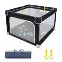 Baby Playpen for Babies and Toddlers,Small Baby Fence Floor Yard,Soft Breathable Mesh, Anti-Slip Base, Mini Play Yard with Pull-Up Ring Safe Anti-Fall Play Yard with Gates, 36" x 36"in