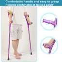 Forearm Crutches Pair Folding Forearm Crutches Anti-Drop Cuff Reduces The Hassle of Picking Up Forearm CrutchComfortable Grip and Wear-Resistant, Non-Slip Forearm Crutches (Violet)