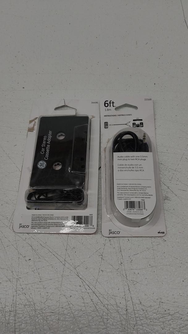 Pack of 2 By Jacko, Car Stereo Cassette Adapter, 6 ft Audio Cable