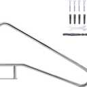 Pool Rail 55"x 32", Pool Handrail for Inground Pool 304 Stainless Steel Big Load Capacity Rustproof with Blue Grip Cover & Accessories