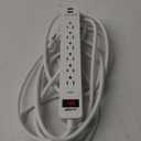 Digital Energy 6-Outlet + 2 USB 1050 Joule Surge Protector Power Strip with 15-Ft Long Extension Cord, White, UL Listed