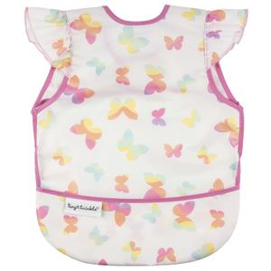 Tiny Twinkle Mess Proof Baby Bib - Waterproof & Lightweight Baby-Led Weaning Apron | 100% Recycled Polyester, Easy Clean & Machine Washable (Butterflies, Small 6-24 Months) (Small 6-24 Months, Butterflies)