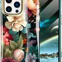 Cute Flower Case for iPhone 15 Pro 6.1 inch Built with Screen Protector, Lightweight and Stylish Full Body Shockproof Protective Rugged TPU Case for Women/Girls