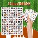 2 x 108 Pcs Football Temporary Tattoos for Kids, 9 Sheets Waterproof Sports Face Stickers, Football Party Favors for Boys Birthday, Tailgate BBQ, Graduation, Memorial Day, Game Day Party Supplies