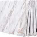 Allwon 4-Layer Book Shaped Marble Magnetic Palette Large Empty Makeup Palette Storage Box for Eyeshadow Lipstick Blush Powder (White)