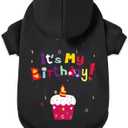 GreenJoy Dog Sweater Dog Hoodie Cold Weather Coat Hooded Sweatshirt for Puppies,Cats,Dogs (Black(It's My Birthday), X-Small)