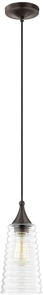 Livex Lighting 40637-92 Contemporary Modern One Light Mini Pendant from Art Glass Mini Pendants Collection in Bronze/Dark Finish,