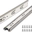 18 Inch Drawer Slides, Plusmart Drawer Slide Glides Ball Bearing Full Extension Cabinet Slides, 3 Folds, 150LB, 6 Pairs