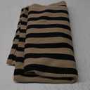 Black and Khaki Outdoor Rugs, 3x5 Stripe Front Porch Rugs Hand-Woven Front Door Mat, Washable Cotton Reversible Entry Rugs Layered Doormats for Outside Entrance Patio Balcony Living Room Kitchen 