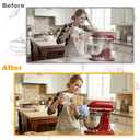 2 x Flour Funnel for Kitchen Aid Mixer with Spatula & Brush Set - Silicone Collapsible Stand Mixer Attachment Compatible with KitchenAid 4.5-5 QT Tilt-Head (KSM150), Mess Free Dishwasher Safe (Blue)