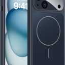 TOBOVON for iPhone 15 Case with Camera Lens Protector, Compatible with MagSafe, Slim Matte Magnetic Shockproof Phone Cover for iPhone 15, Blue