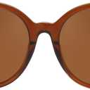 DUCO Polarized Oversized Sunglasses for Women, Trendy Mirrored Shades Round Light Weight UV400 Sun Glasses DC2340 (Brown Frame Brown Lens)