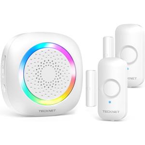 TECKNET Door Chimes When Door Opens, Wireless Door Sensor Chime Alarm with 1000Ft Range, 61 Songs, 5 Volume Levels, RGB Light, Door Chime for Business/Store/Home/Office When Entering