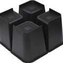 Bed Risers 8 inch Heavy Duty Furniture Risers, Up to 6000 Lbs L Shaped Design Bed Lifts Blocks for Couch Desk Sofa Table (Black, 8 Inch 4 Pack)
