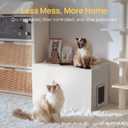 Cat Litter Box Enclosure Furniture with Cat Door, Extra Large Hidden Litter Box Cabinet for XL Boxes, 31.5" L x 19.8" W x 21.1" H, Wooden Cat Box Furniture Odor Control, White