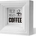3 x Coffee Decor Art, Fresh Brewed Coffee Sign, Mini Wooden Box Sign, Rustic Tabletop Decors, Shelf Decoration, Cafe Decors, Modern Farmhouse Home Decor for Kitchen Bar, Coffees Lover Decoration