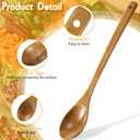 2 Pieces 16.5 Inch Wooden Mixing Spoon with Long Handle Non Stick Cookware Wooden Spoons for Stirring, Mixing, Boiling, Burlywood, 74 g