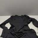 Women's Sexy Square Neck Bodice Dresses Long Sleeve Side Slit A-Line Mini Dress Cocktail Party Club Dress, L