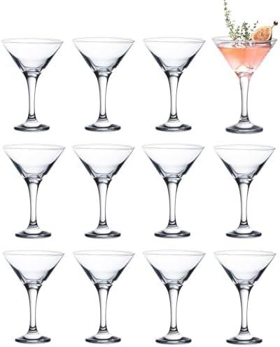 Vikko Martini Glasses Set of 12, 5.2 Ounce Cocktail Glasses with Stem, Elegant Cosmopolitan Glasses for Martinis and Cocktails, Dishwasher Safe, Bulk Martini