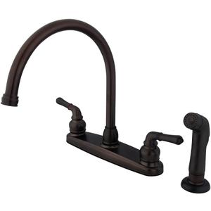Kingston Brass FB795SP 8-3/4-Inch in Spout Reach Magellan 8-Inch Centerset Kitchen Faucet with ABS Sprayer, Oil Rubbed Bronze
