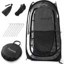 Sports Tent: Flycoop Portable Weather Pop Up Pod 1 Person to Provide Shelter from Wind Rain and Cold Weather Shelter for Outdoor Activities, Sports Events, Camping and Hiking (38.2*38.2*63 inch, Black)