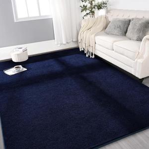 Gifeas Large Ultra Soft Modern Area Rugs for Living Room Bedroom, 7x10 Feet Navy Blue Thickened Memory Foam Indoor Solid Minimalist Carpets, Non-Slip Comfy Rug for Boys Girls Nursery Room Home Decor