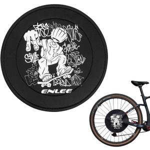 ENLEE 1PC Bike Disc Brake Cover, Water Resistant Neoprene Protective Cover for Mountain/Road/Gravel Bicycle Disc Brakes, Suitable for Safe Transport & Overspray Damage, Diameter: 320mm (Skateboard Model-1pc)