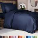 Navy Blue Duvet Cover Twin/Twin XL Size - Extra Soft Twin/Twin XL Size Duvet Cover - Lightweight, Comfy & Breathable - Easy Care with Zipper Closures & Ties - 68" x 90" Inches - Comforter Not Included