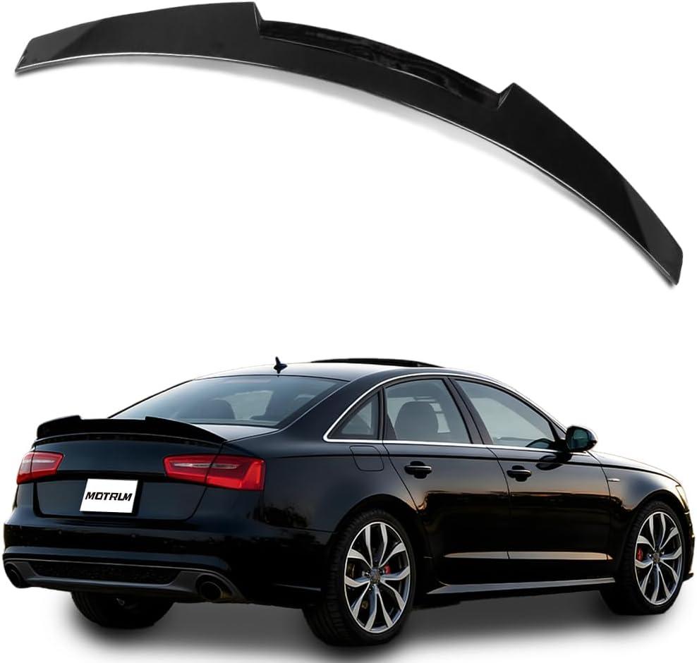 ABS Rear Spoiler Wings Compatible with Au-di A6 S6 C7 2012 2013 2014 2015 2016 2017 2018, [Glossy Black Style] Rear Trunk Spoiler Lip Tail Wing Rear Trunk Lid