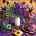 6 Pcs Mardi Gras Decorations Tables Centerpieces Purple Gold Green Picks and Sprays 15.8 Inch Artificial Feather Ornaments for Carnival Tree Topper Vase Home Decor DIY Crafts