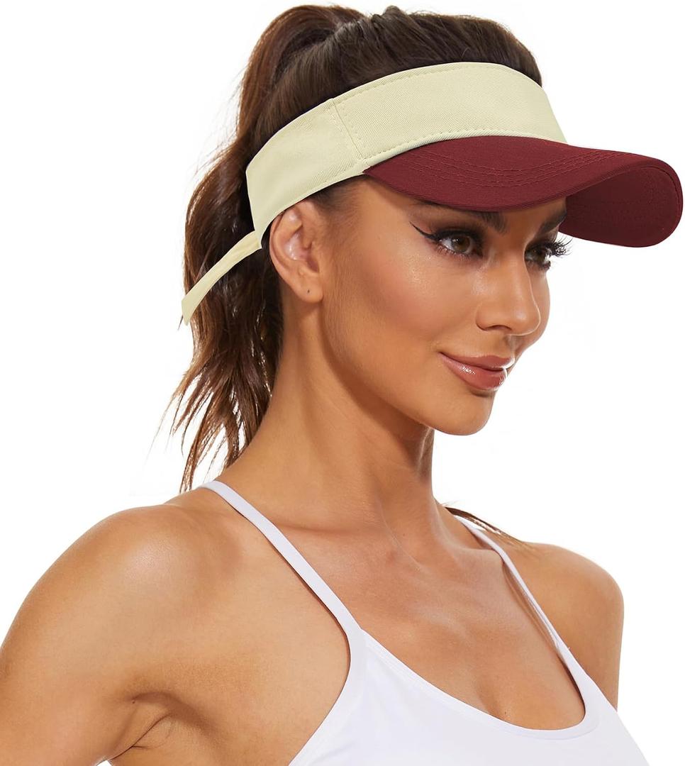 Zando Sun Visors for Women Men Unisex Tennis Golf Visor Hat Adjustable Summer Hats Sport Outdoor Visor Hat UV Protection Cap