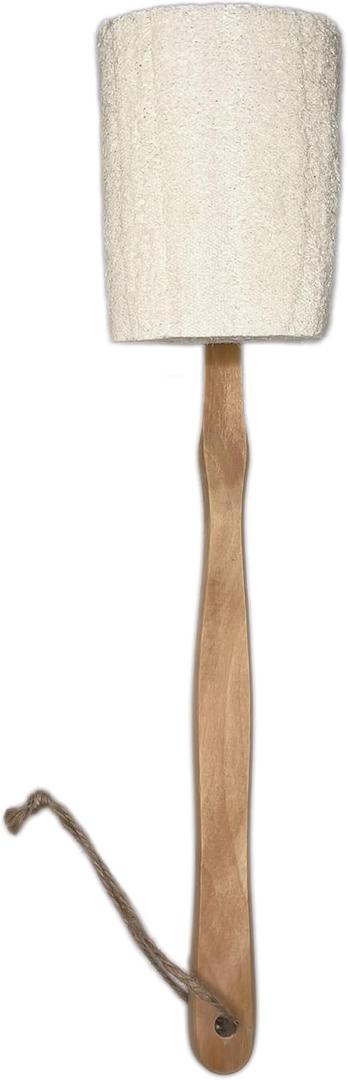 2 x Natural Loofah Scrub. Back Loofah Sponge .Long Handle Shower Bath Brush On a Stick Body Scrub Brush Scrubber Exfoliating Body Sponge1 Pack